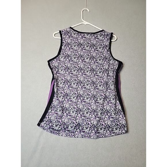 Kerrits Breeze Ice Fil Purple Floral Equestrian Tank Top Women's Large Stretch - Picture 8 of 14